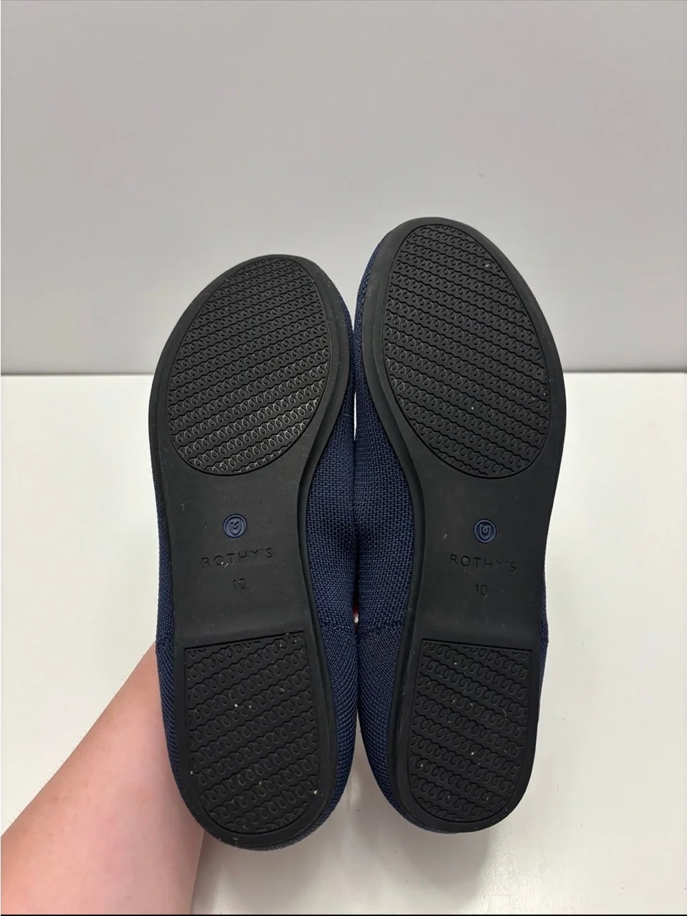 Rothy’s navy blue rounded toe loafers size 10